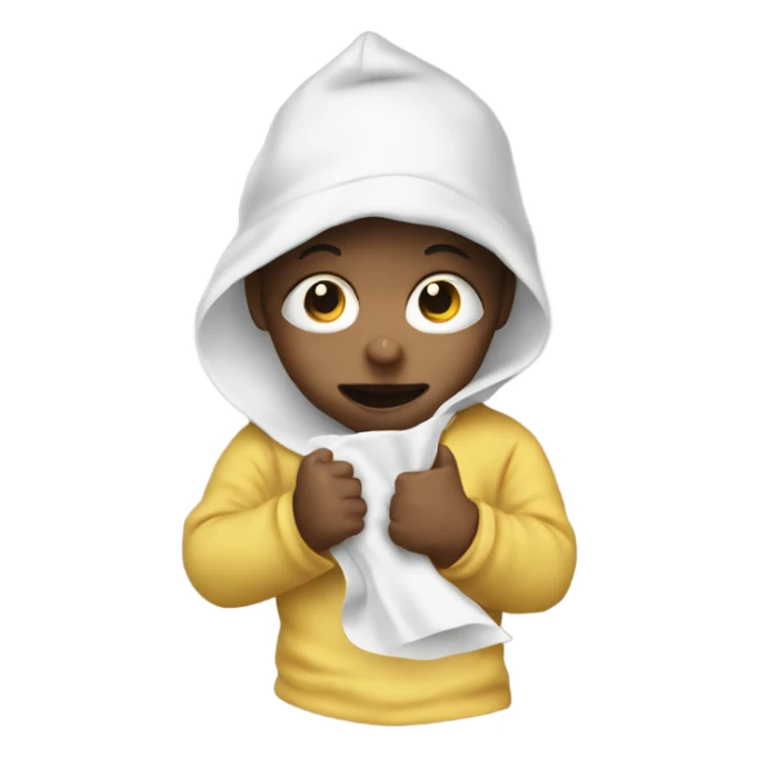 Baby throwing up signs with a mask  sticker