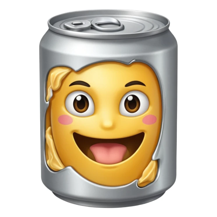 create a silver can that's opened - should be food emoji sticker