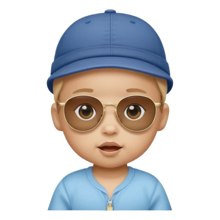Bebé con gorra y gafas de sol sticker