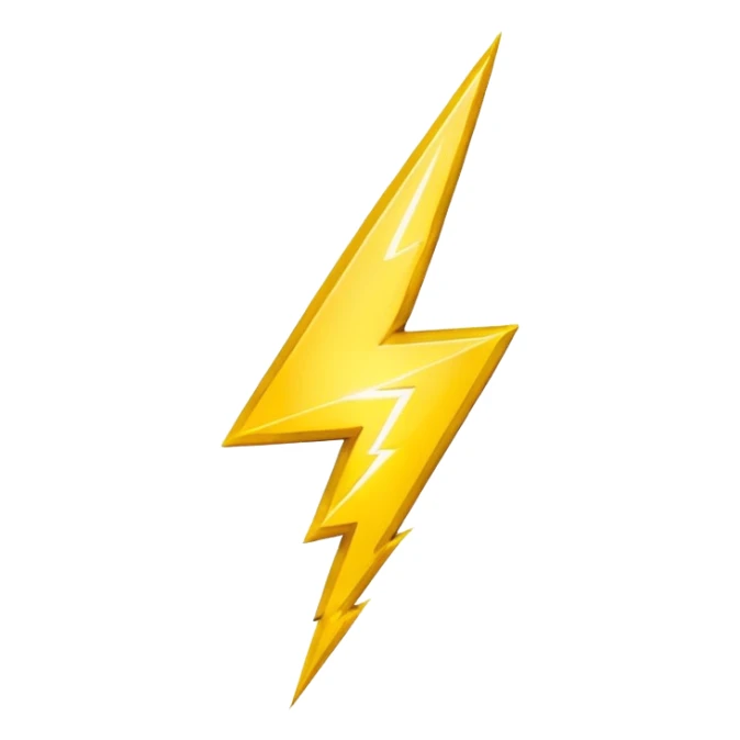 yellow lightning bolt, simple, energetic sticker