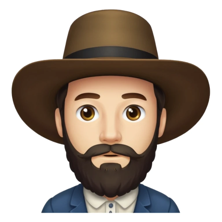 Amish man with beard and with no mustache sticker