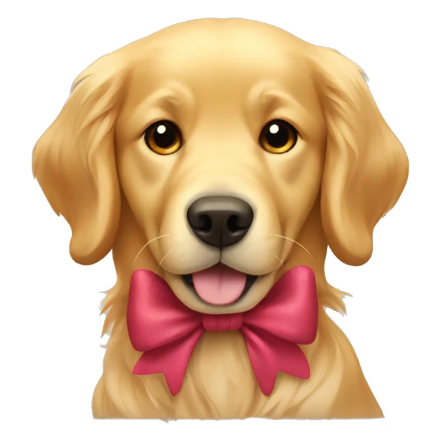 Golden retriever with bow  sticker