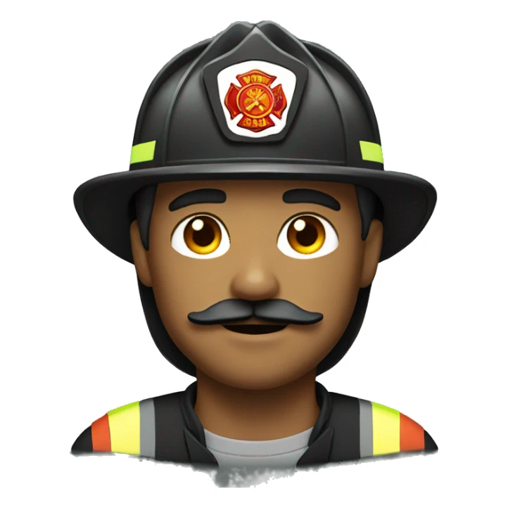 firefighter with mustache sticker