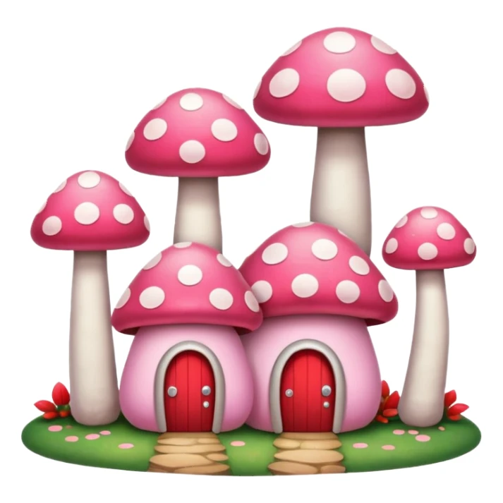 pink mushroom houses sticker