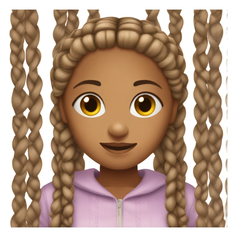 Girl with tight box braids sticker