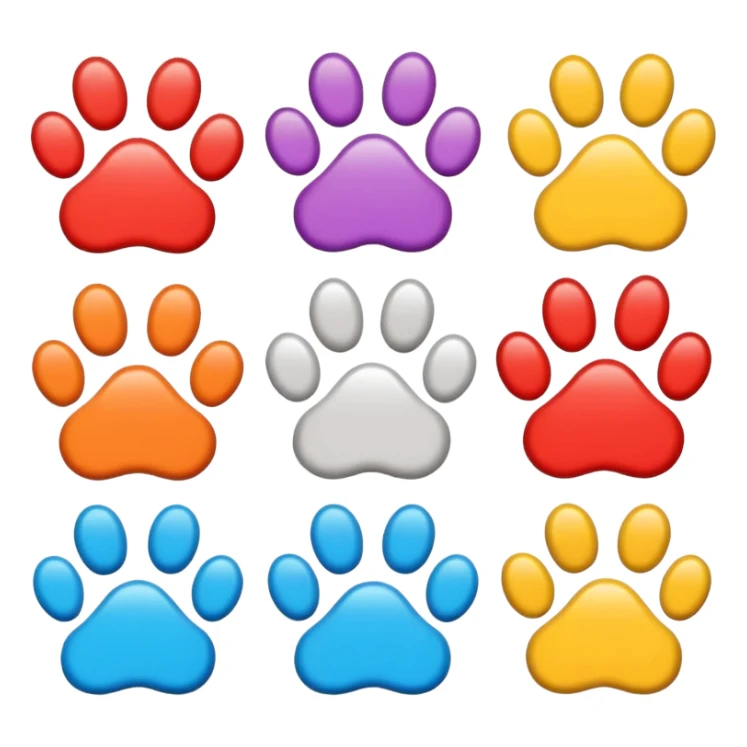 Paws with elements of others emoji sticker