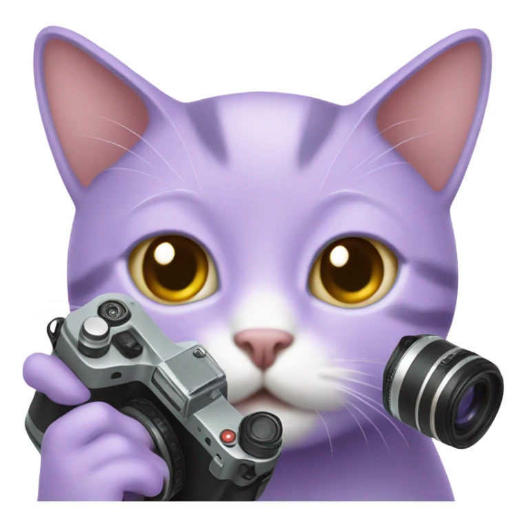 lavender cat emoji taking pictures sticker