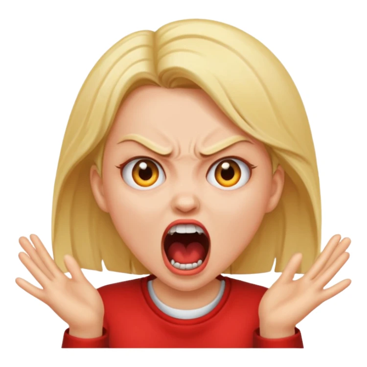 Mad girl yelling  sticker