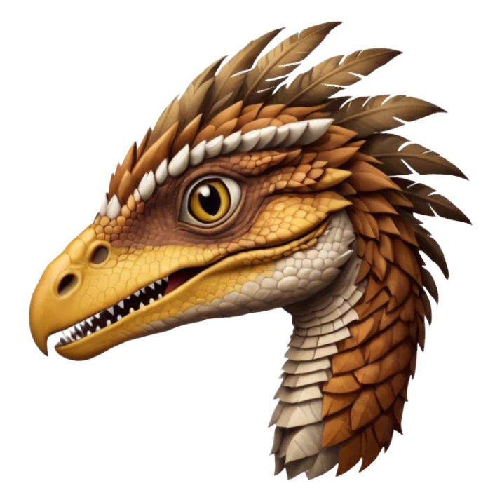 Velociraptor with feathers realistic sticker