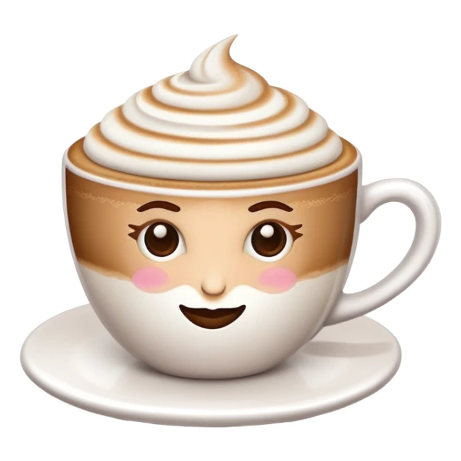 Ballerina emoji as a cappuccino sticker