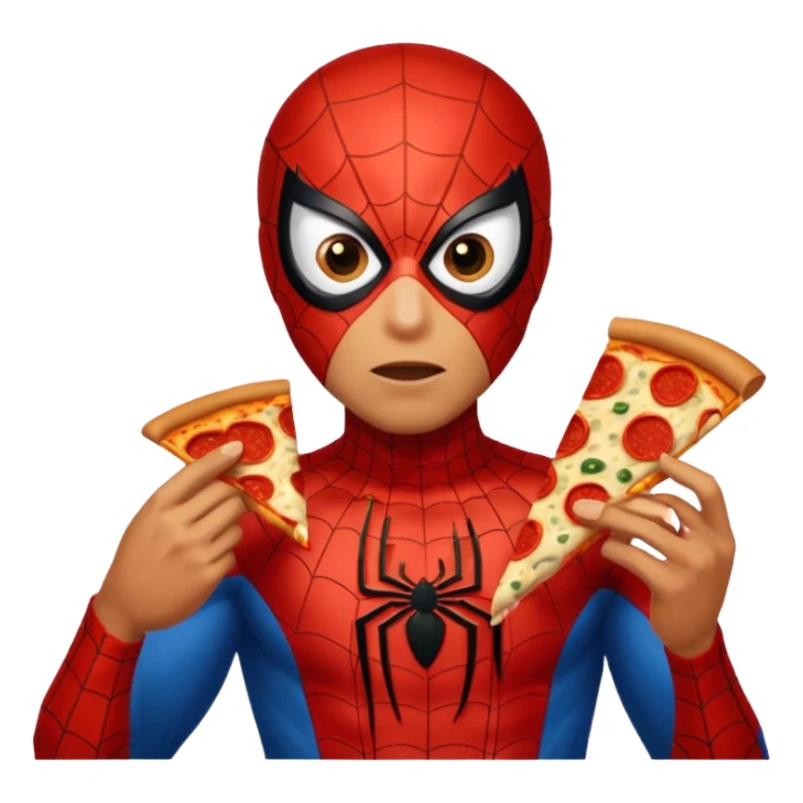 Spider-Man eating pizza sticker