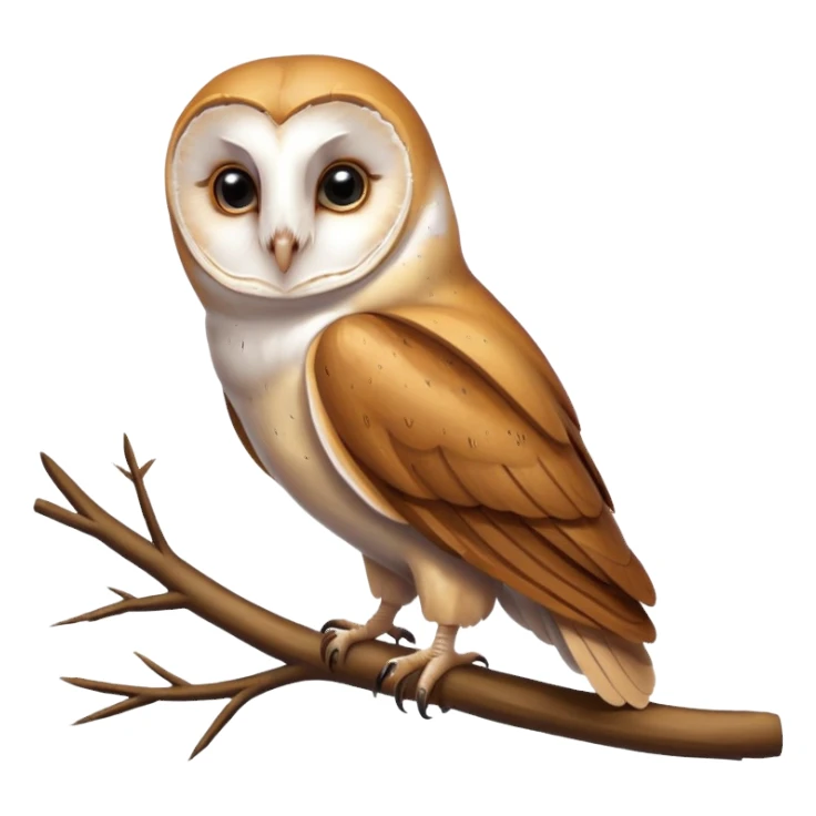 barn owl on branch sticker