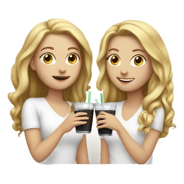 White Girls drinking together sticker