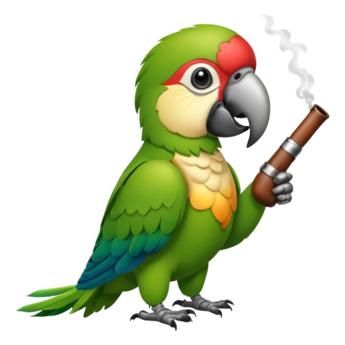 green parrot smoking pipe sticker