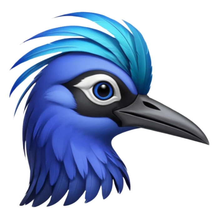 Blue Sicklebill headshot sticker
