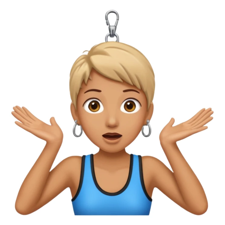 bungee jumping face with earrings sticker