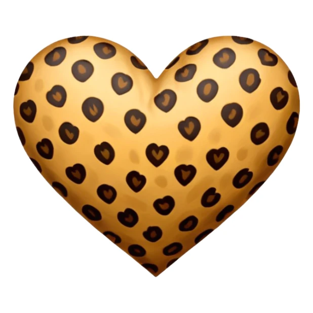Leopard print heart sticker