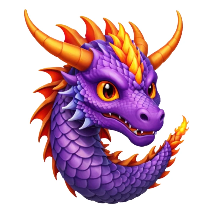 purple dragon breathing fire sticker