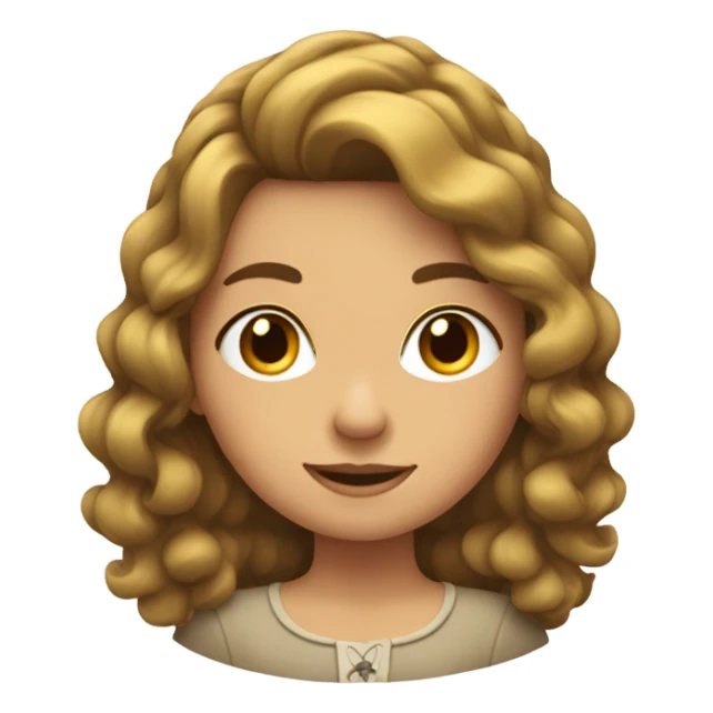 fille aux cheveux châtain ondulés sticker