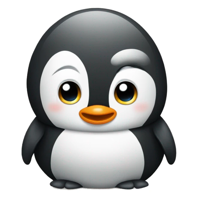 Cute penguin with mobi sticker