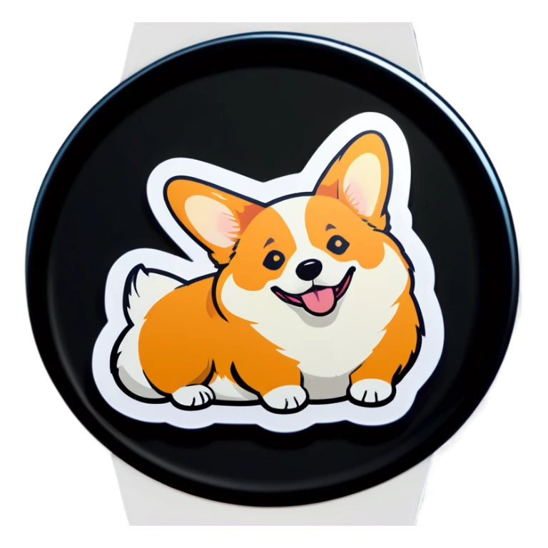 Fat corgi laying sticker