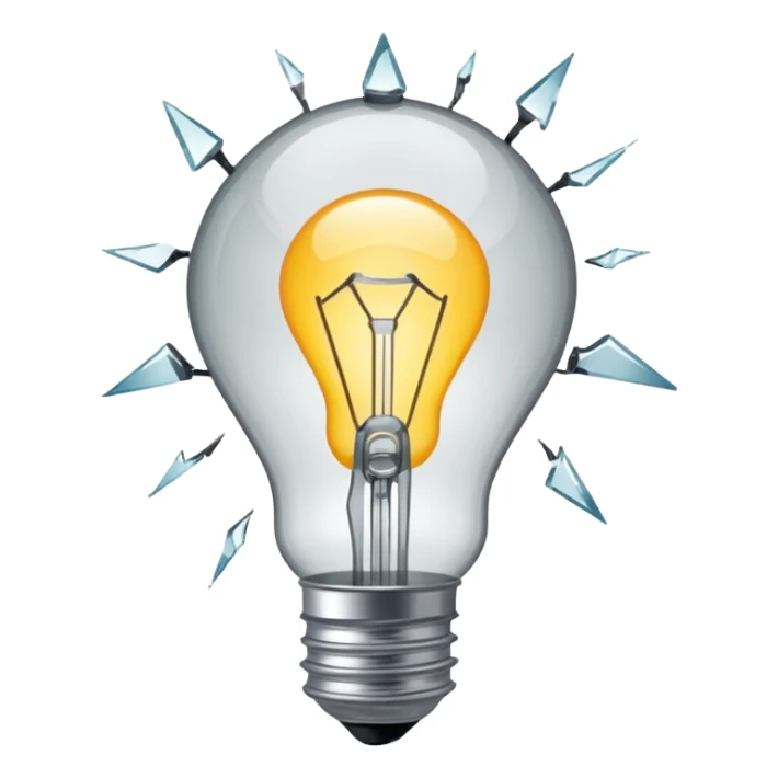 broken light bulb sticker