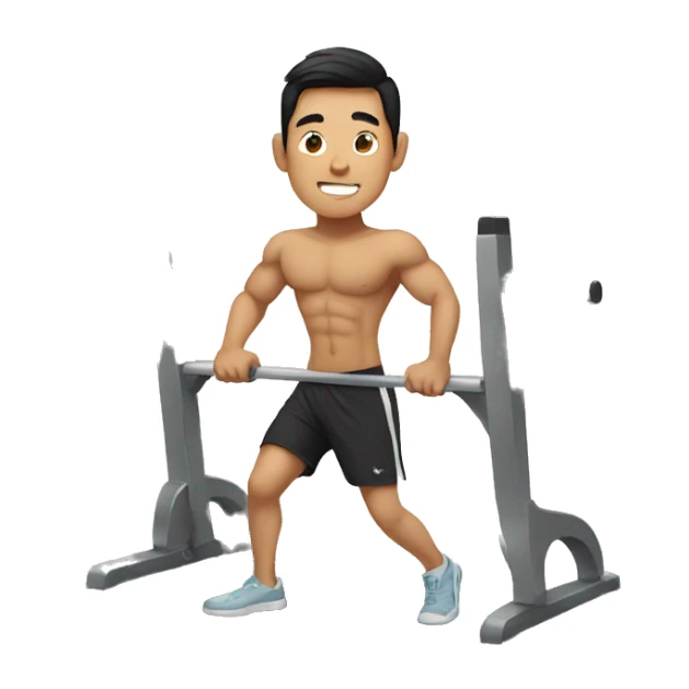 asian guy working out sticker