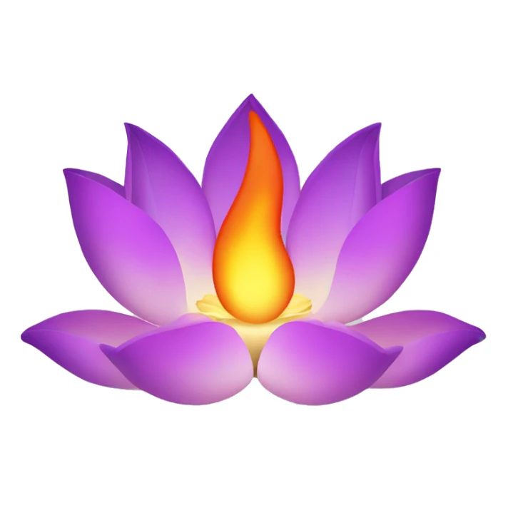 Lotus flower with flames sticker