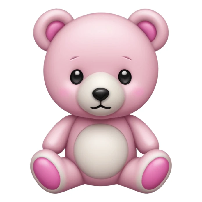 White and pink plush teddy bear sticker