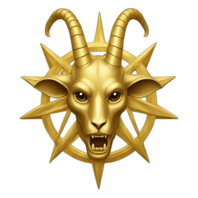 Gold Baphomet star sticker