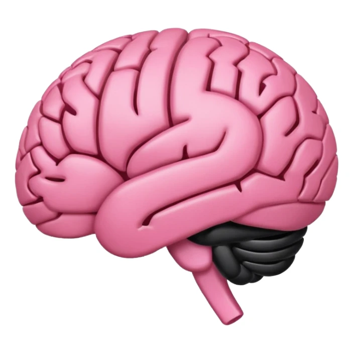 cerebro rosa normal minimalista e interrogación dentro sticker