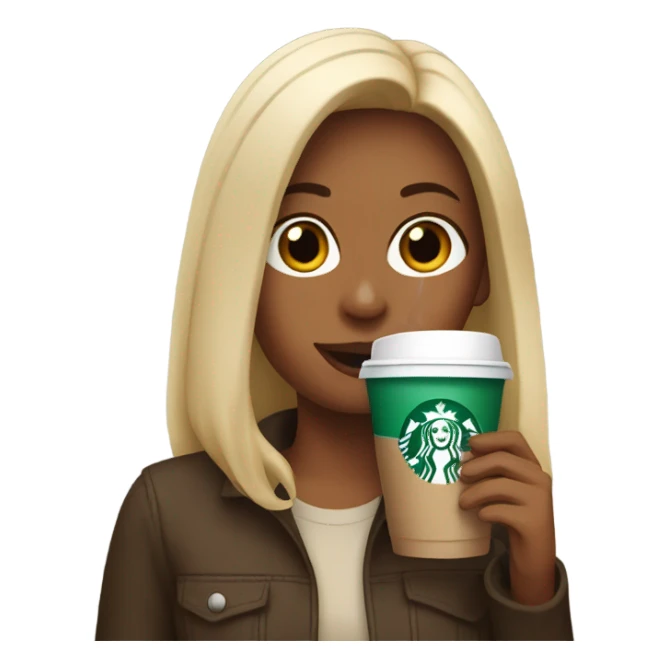Girl drinking starbucks sticker