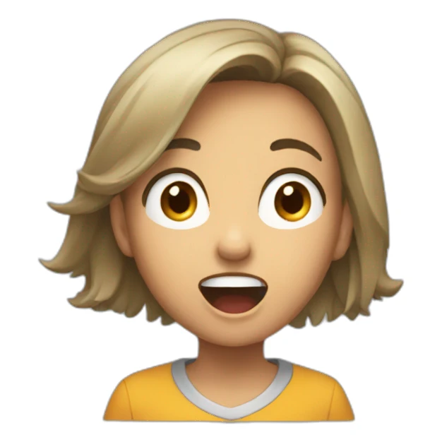 yelling girl profile facing left sticker