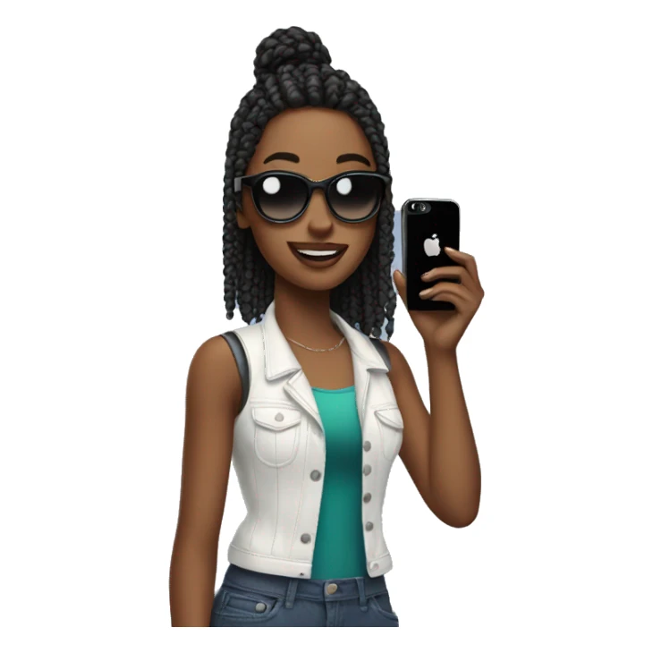 a cool girl with iPhone sticker