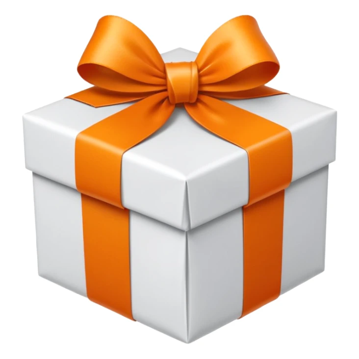 cadeau de noel orange et blanc sticker