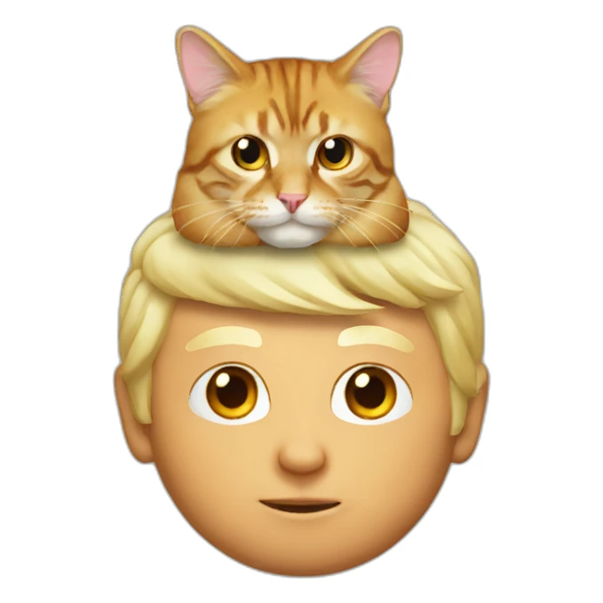 Trump with cat on head sticker
