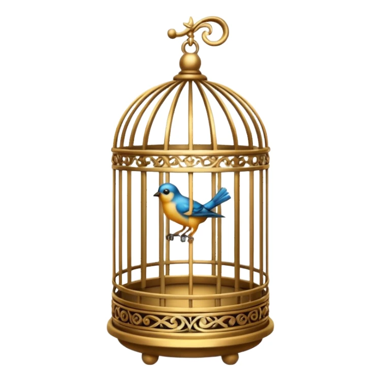 Bird cage, hanging or standing. sticker