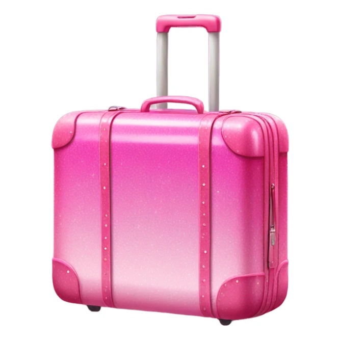 Pink ombre suitcase with glitter  sticker