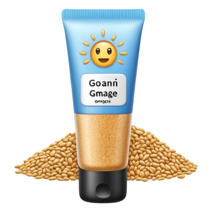 exfoliant/ gommage  grain avec ecriture sticker