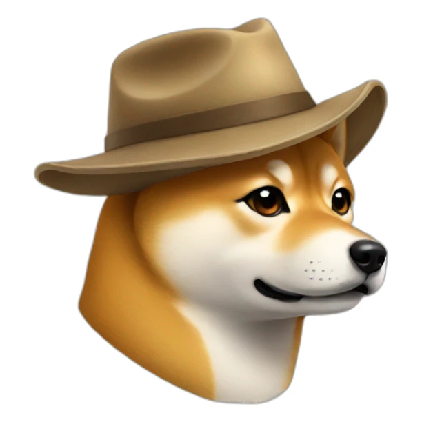 shiba with a hat sticker