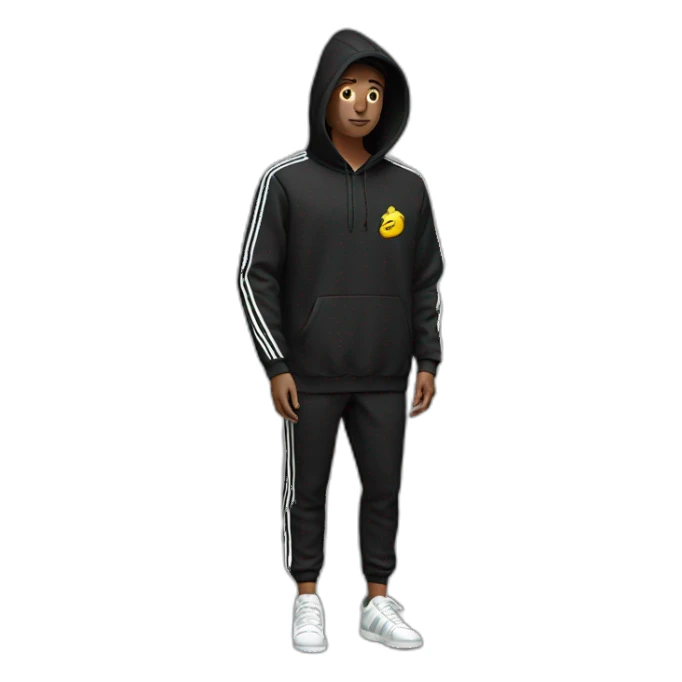 black colored adidas hoodie sticker