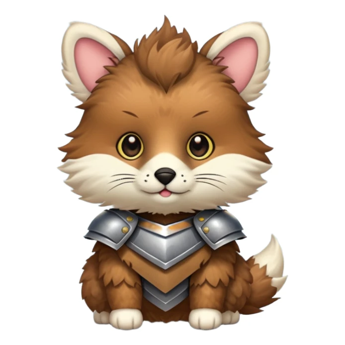 armored cute animal sticker