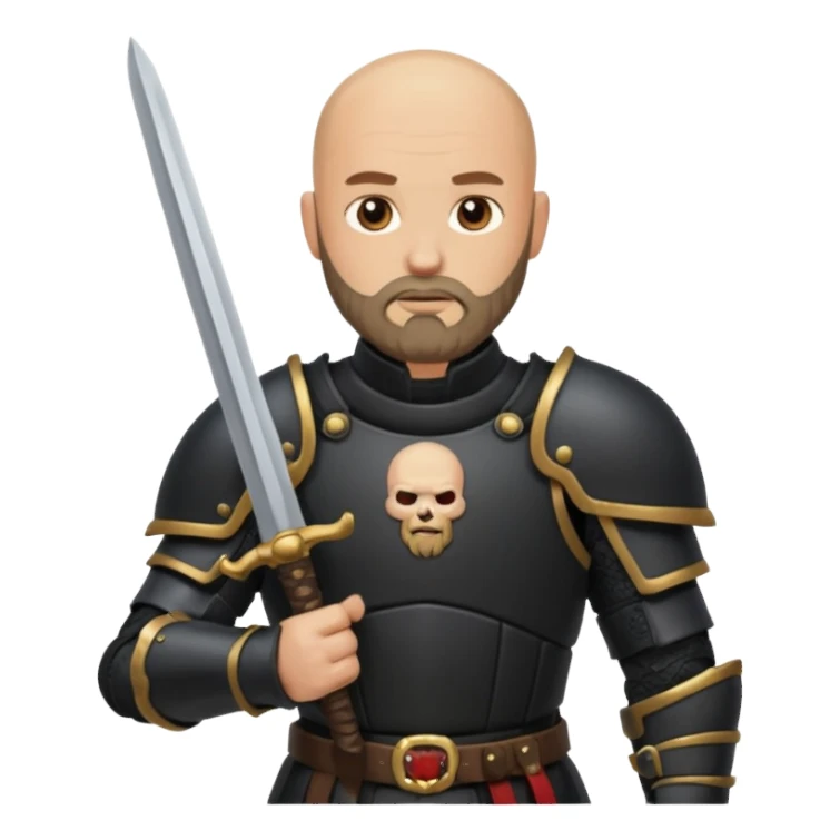bald bearded  armed guards black armour sticker