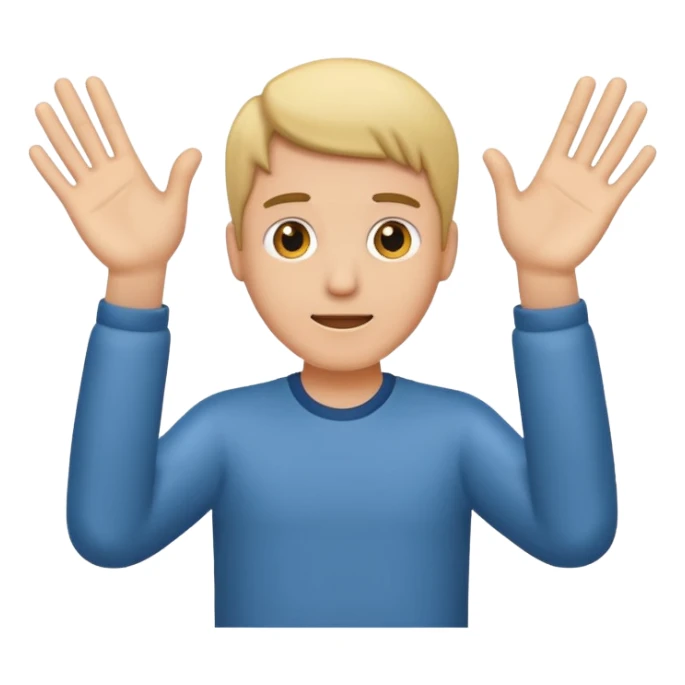 Lap of man empty showing hands to it sticker