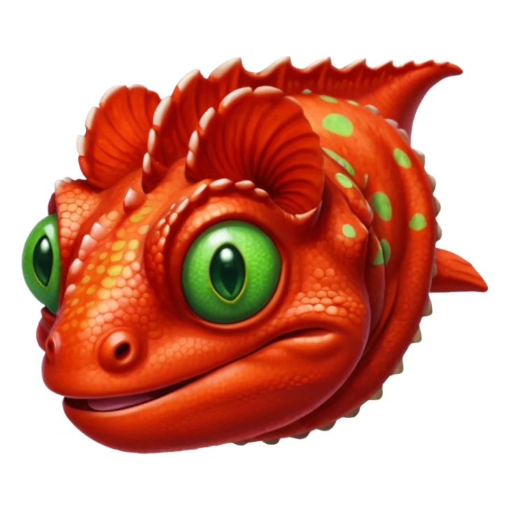cute red chameleon named Pascale, smiling sticker