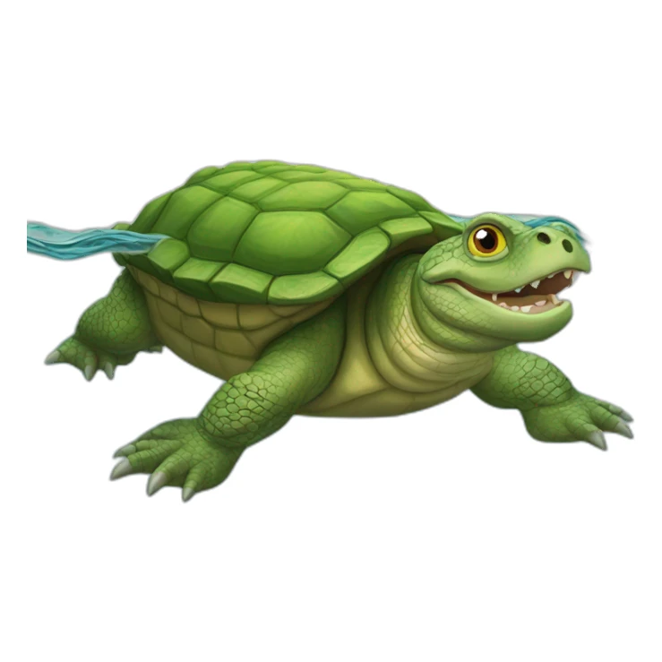Une tortue sur un crocodile sticker