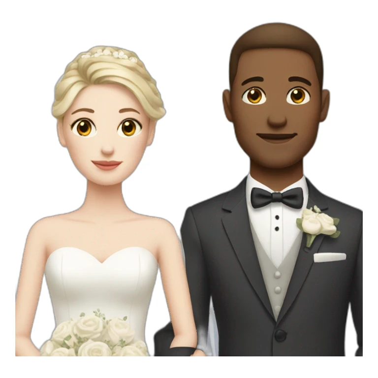 wedding couple with fair skin sticker