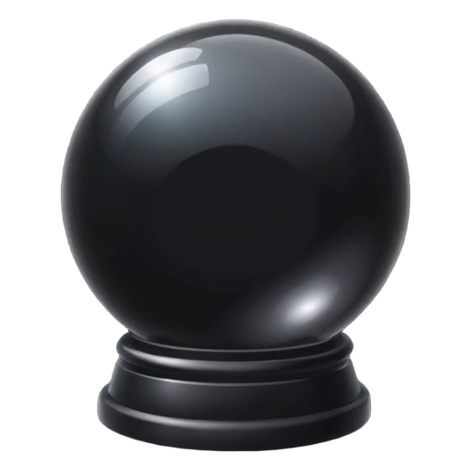all black crystal magic ball sticker