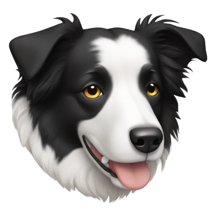 Sleeping black and white border collie sticker
