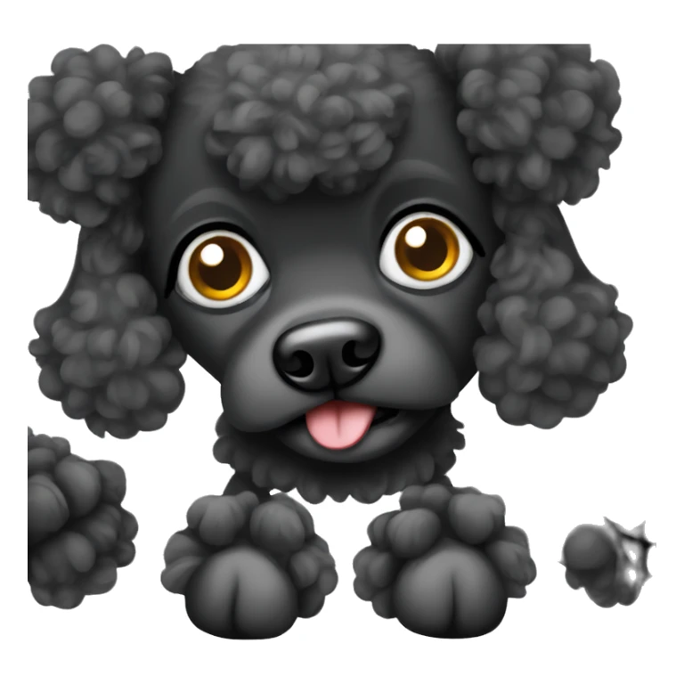 grumpy black toy poodle dog sticker